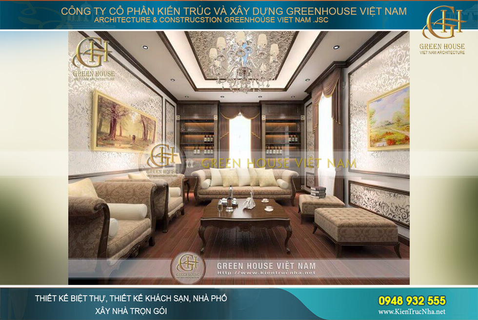 thiết kế nội thất biệt thự tân cổ điển tại hà nội