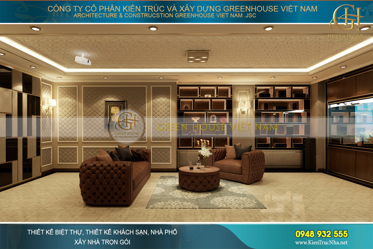 thiết kế biệt thự tân cổ điển 3 tầng tại Vinhomes Hà Nội