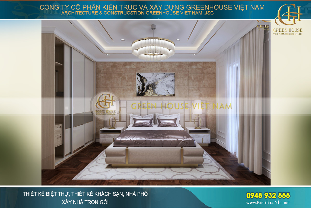 thiết kế biệt thự tân cổ điển 3 tầng tại Vinhomes Hà Nội
