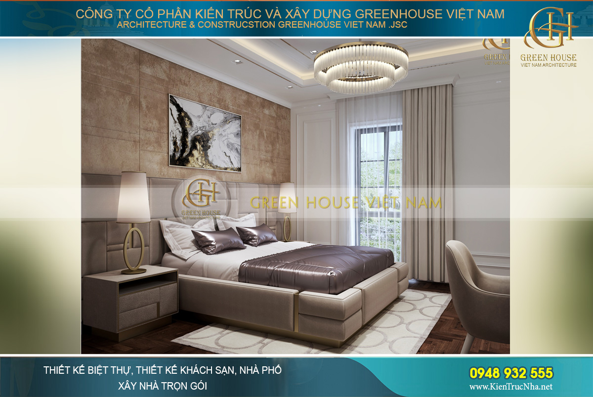 thiết kế biệt thự tân cổ điển 3 tầng tại Vinhomes Hà Nội