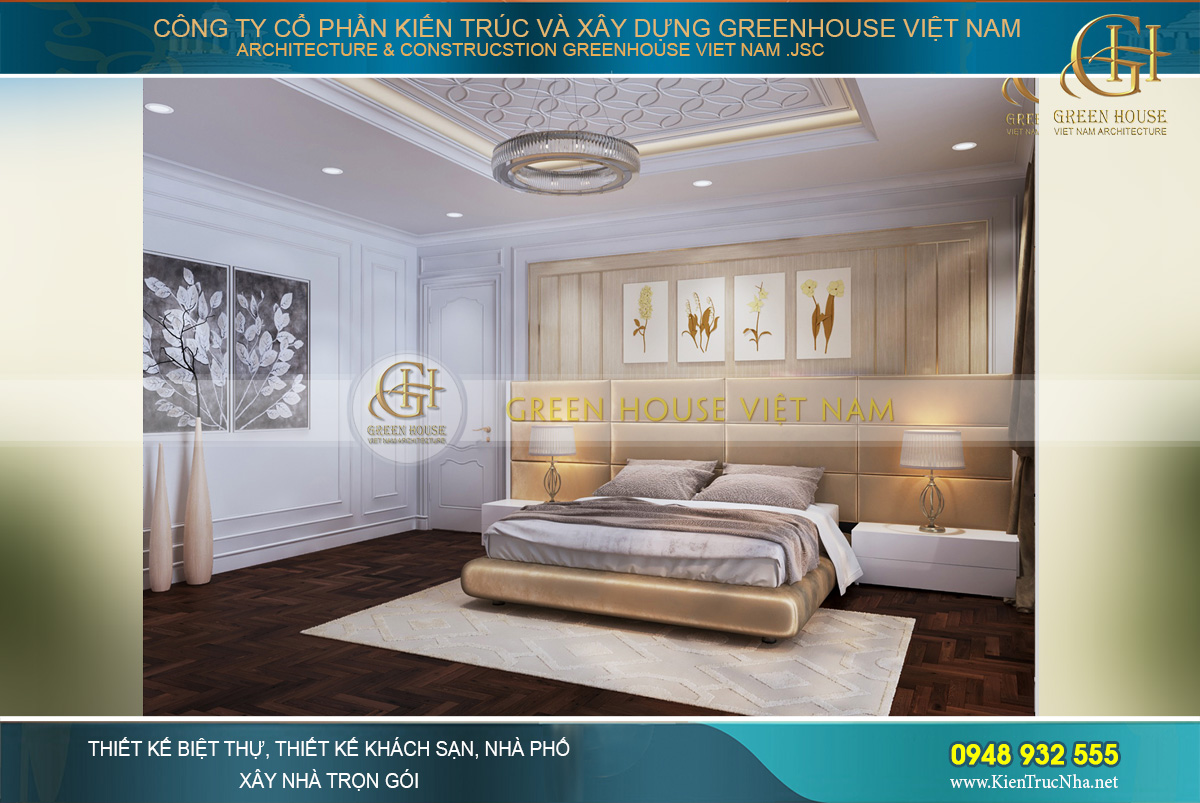 thiết kế biệt thự tân cổ điển 3 tầng tại Vinhomes Hà Nội