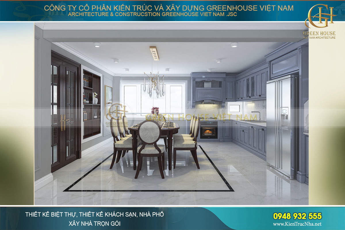 thiết kế nội thất biệt thự tân cổ điển bắc giang