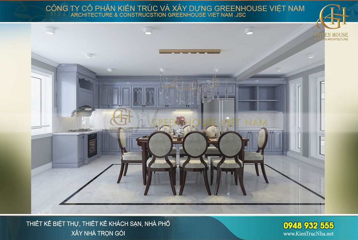 thiết kế nội thất biệt thự tân cổ điển bắc giang