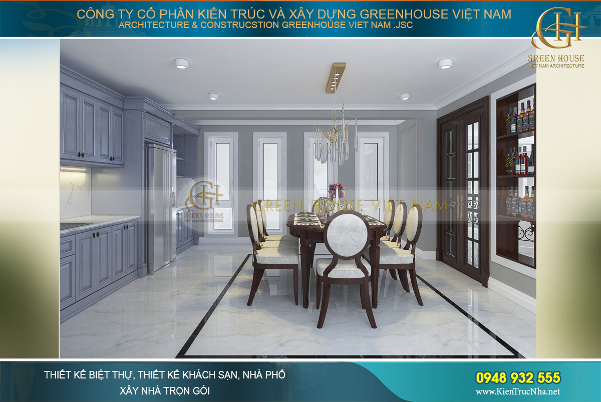 thiết kế nội thất biệt thự tân cổ điển bắc giang