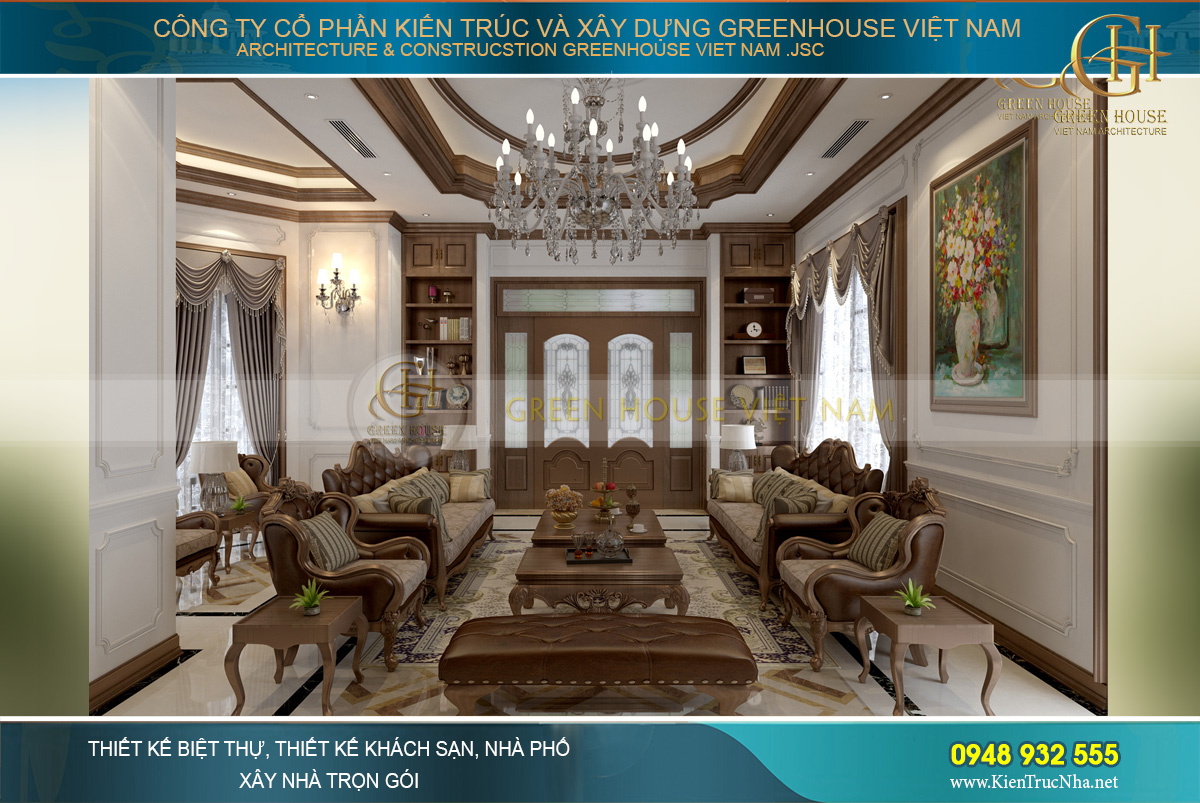 thiết kế biệt thự tân cổ điển 3 tầng tại Quảng Ninh
