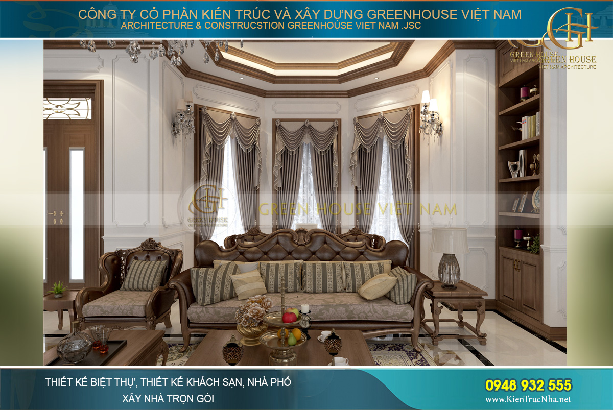 thiết kế biệt thự tân cổ điển 3 tầng tại Quảng Ninh