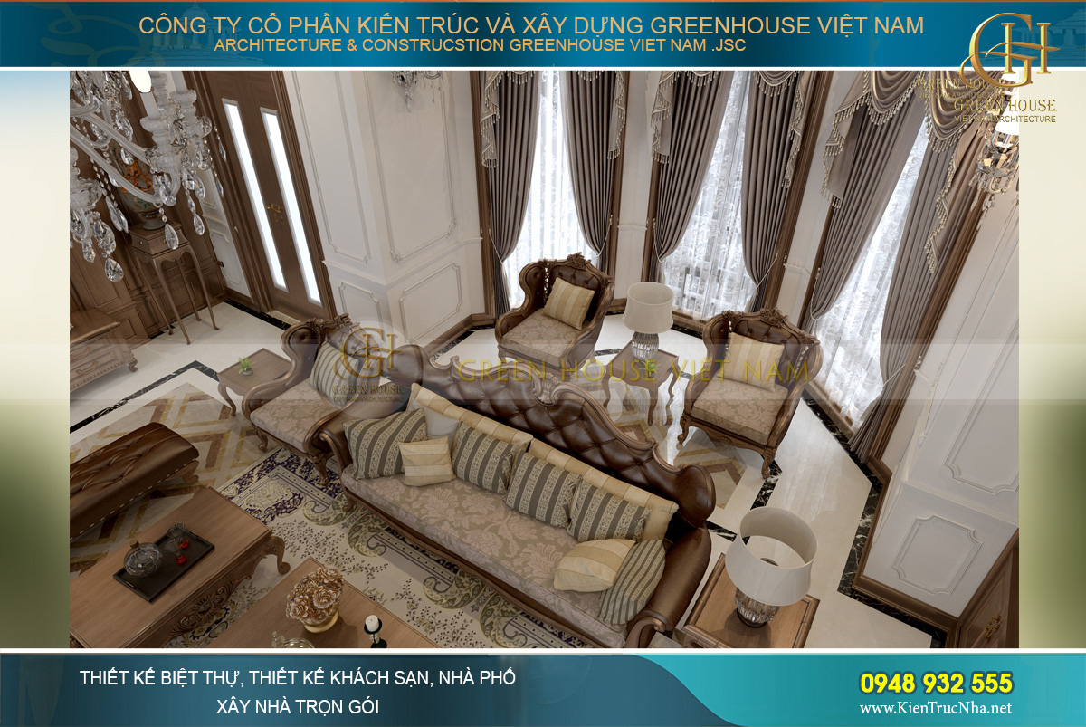 thiết kế biệt thự tân cổ điển 3 tầng tại Quảng Ninh