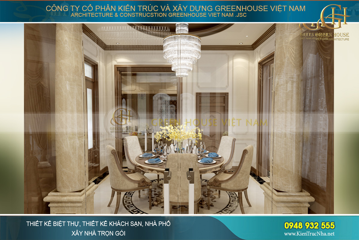 thiết kế biệt thự tân cổ điển 3 tầng tại Quảng Ninh