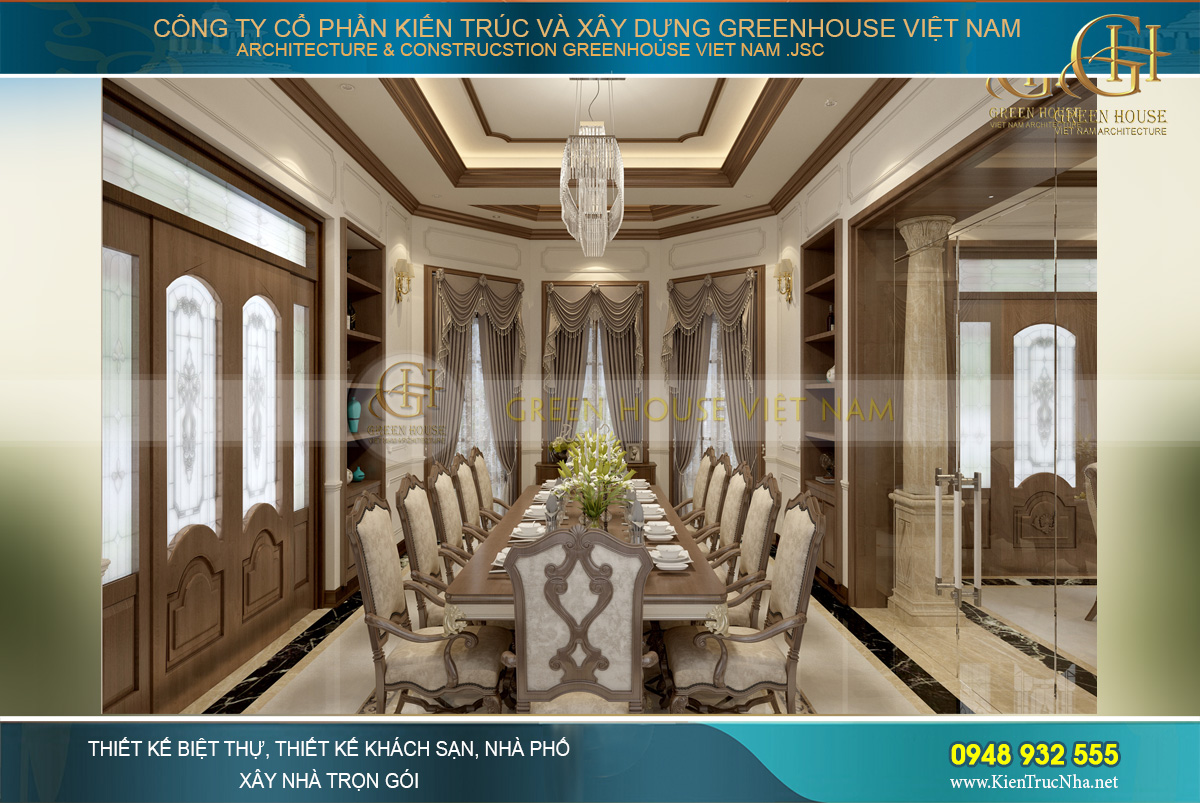 thiết kế biệt thự tân cổ điển 3 tầng tại Quảng Ninh