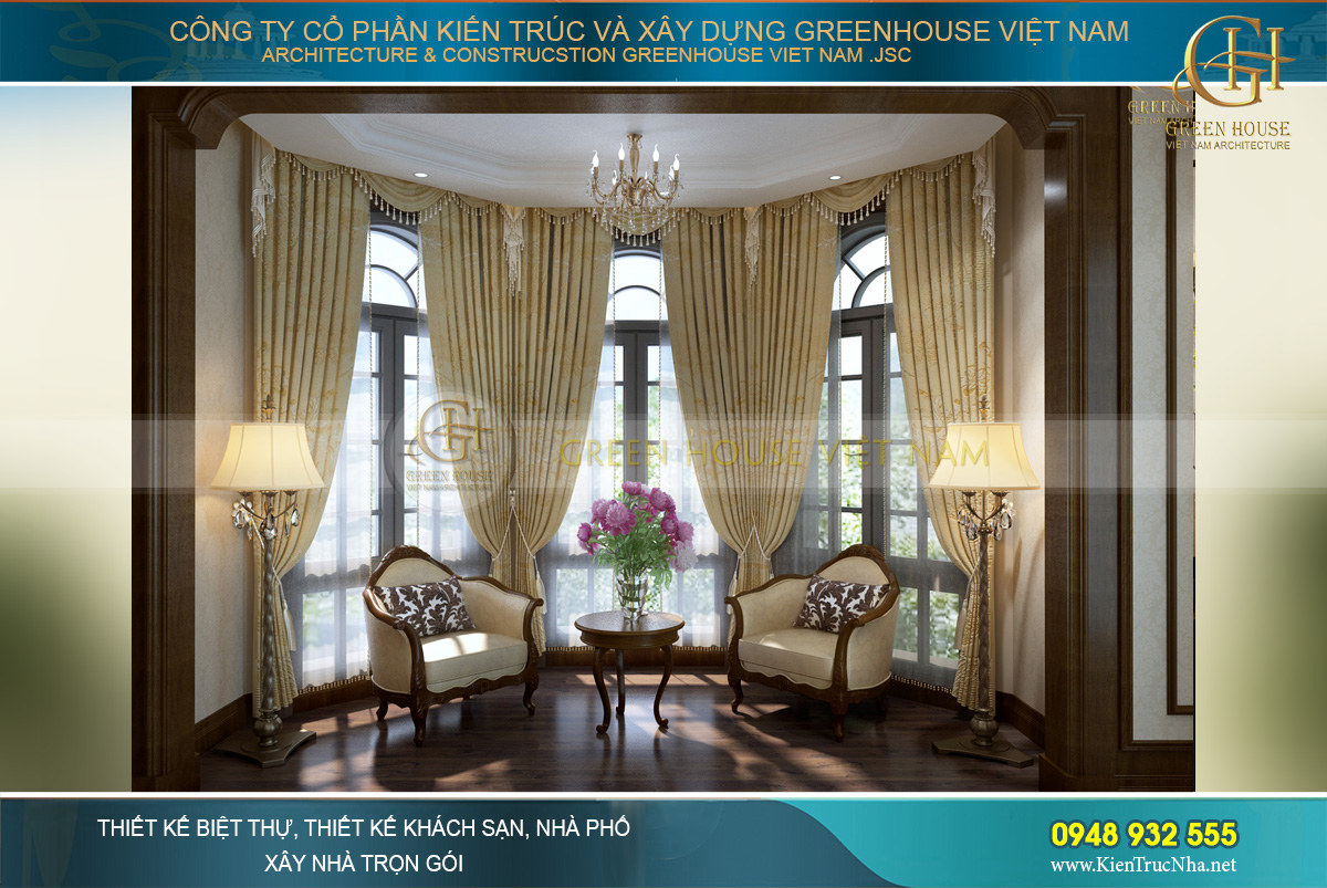 thiết kế biệt thự tân cổ điển 3 tầng tại Quảng Ninh