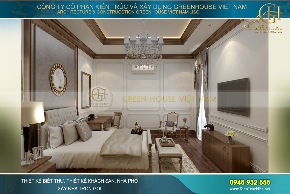 thiết kế biệt thự tân cổ điển 3 tầng tại Quảng Ninh