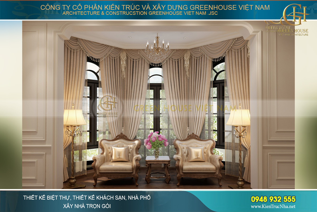 thiết kế biệt thự tân cổ điển 3 tầng tại Quảng Ninh