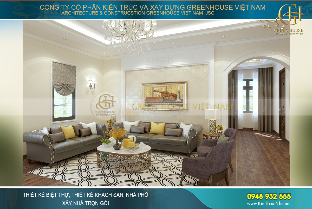 thiết kế biệt thự tân cổ điển 3 tầng tại Quảng Ninh