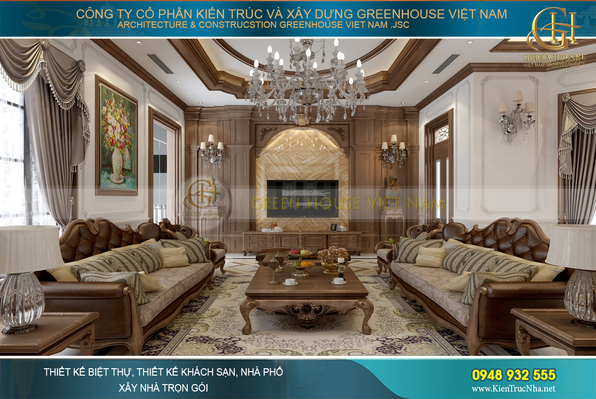thiết kế biệt thự tân cổ điển 3 tầng tại Quảng Ninh
