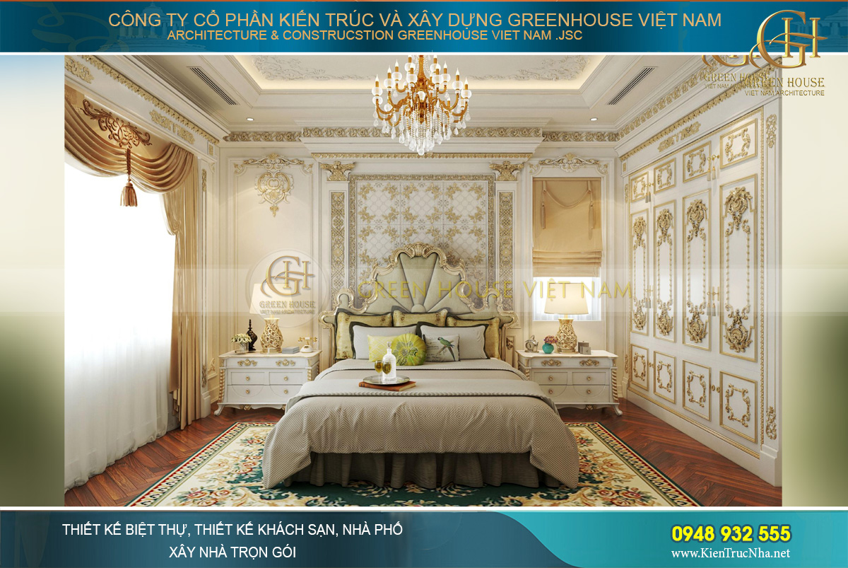 thiết kế nội thất dinh thự 2 tầng bạc liêu