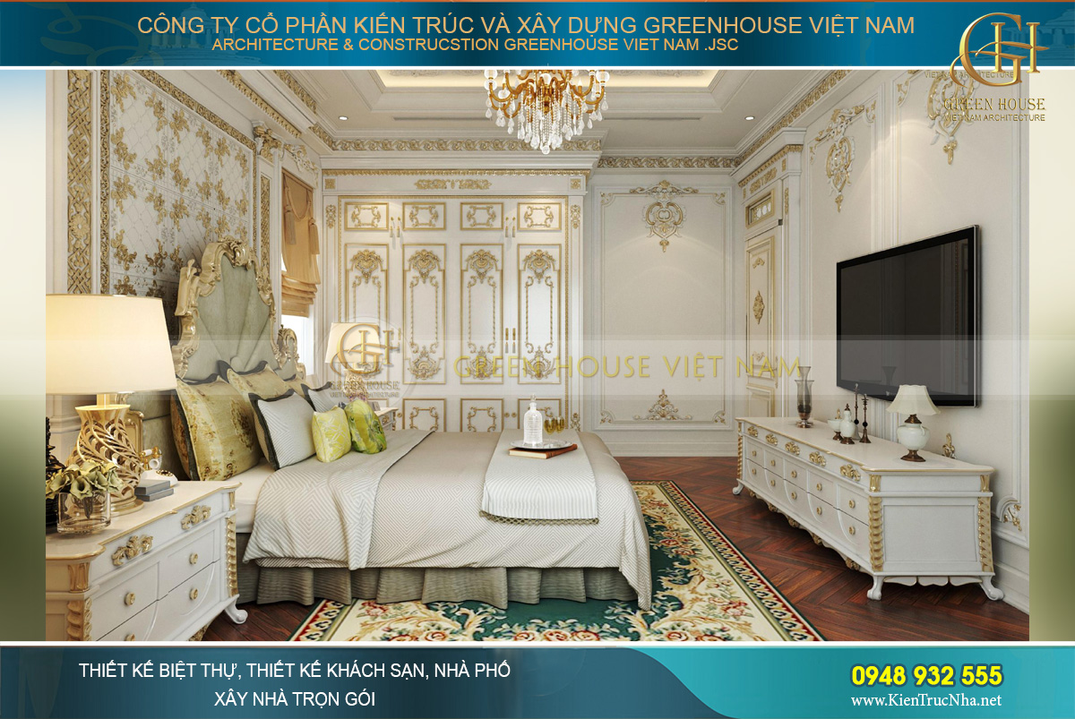 thiết kế nội thất dinh thự 2 tầng bạc liêu