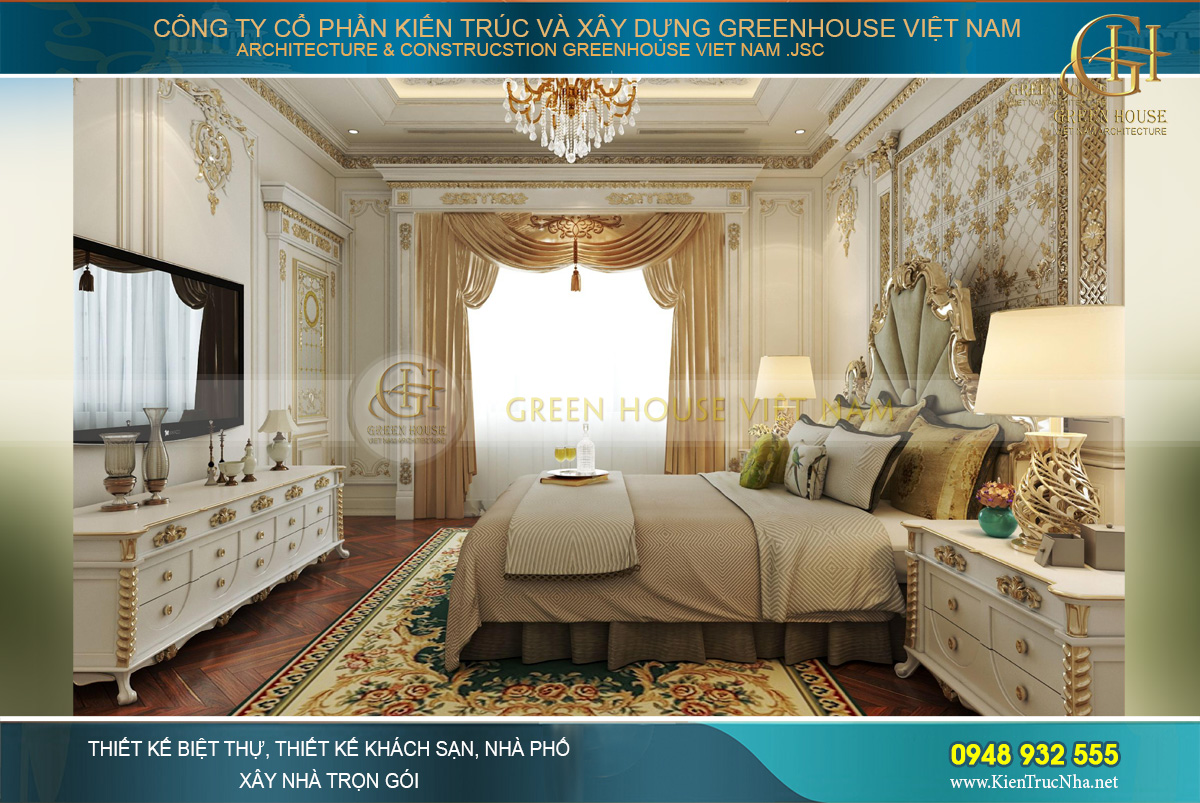 thiết kế nội thất dinh thự 2 tầng bạc liêu