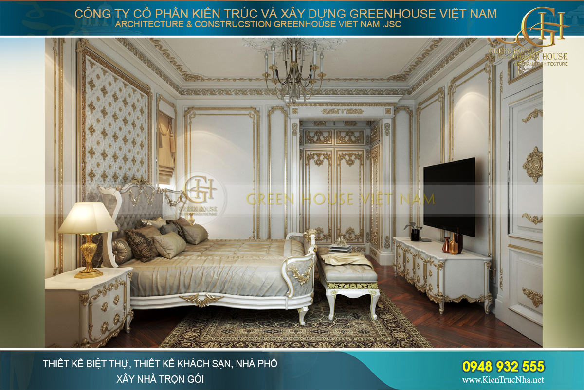 thiết kế nội thất dinh thự 2 tầng bạc liêu