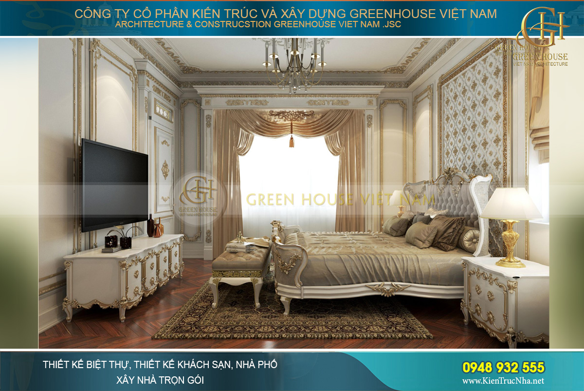 thiết kế nội thất dinh thự 2 tầng bạc liêu
