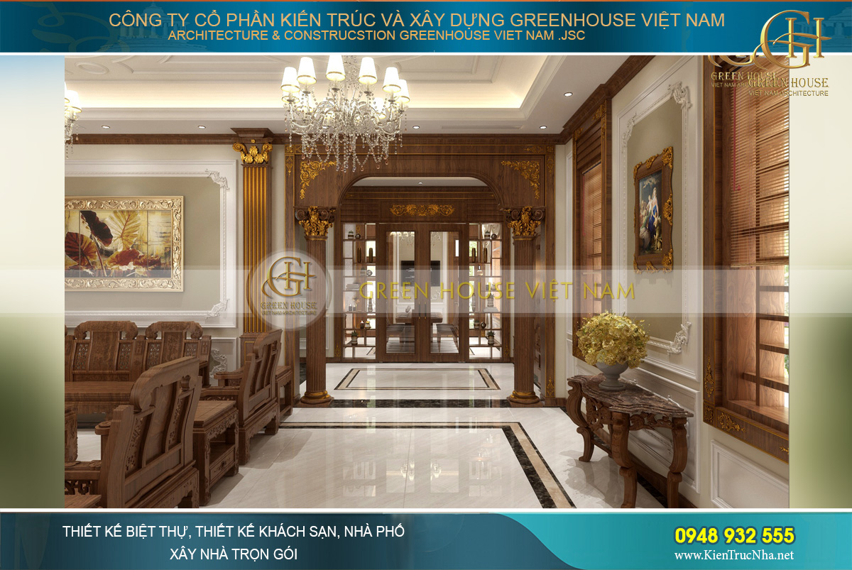 thiết kế nội thất tân cổ điển cho nhà phố tại Hà Nội