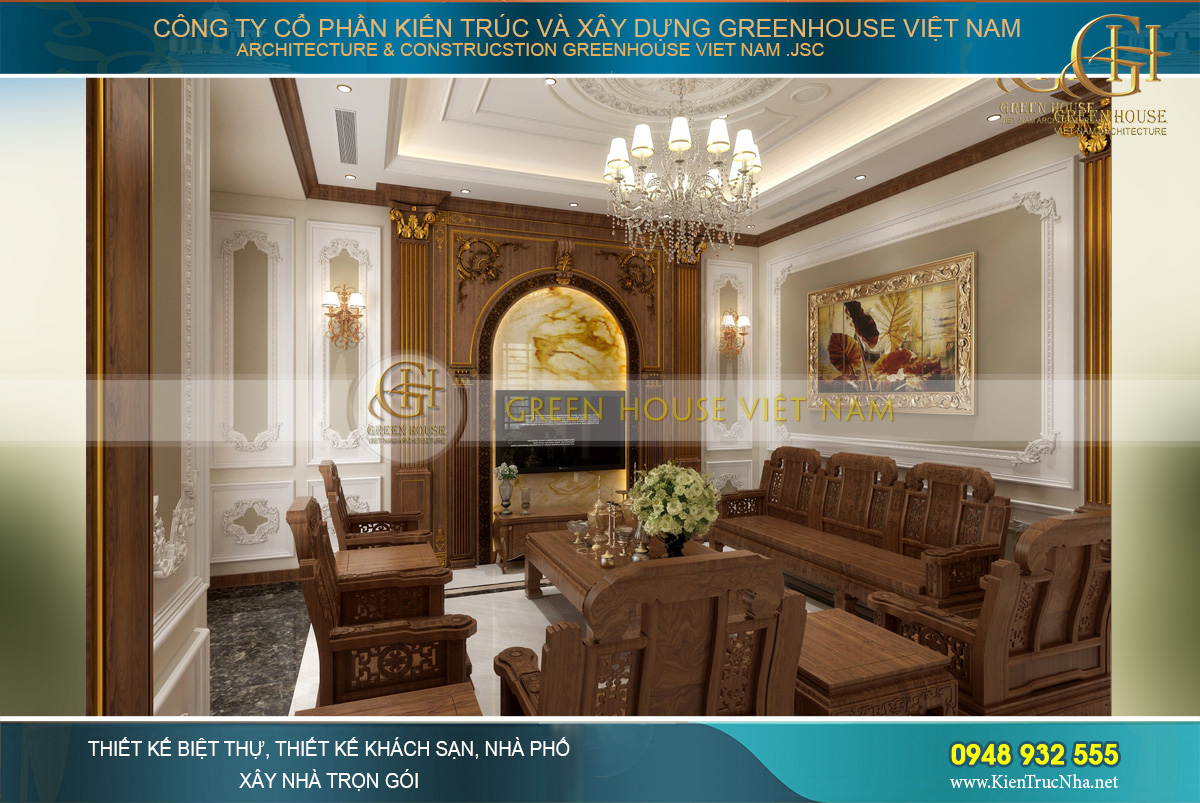 thiết kế nội thất tân cổ điển cho nhà phố tại Hà Nội