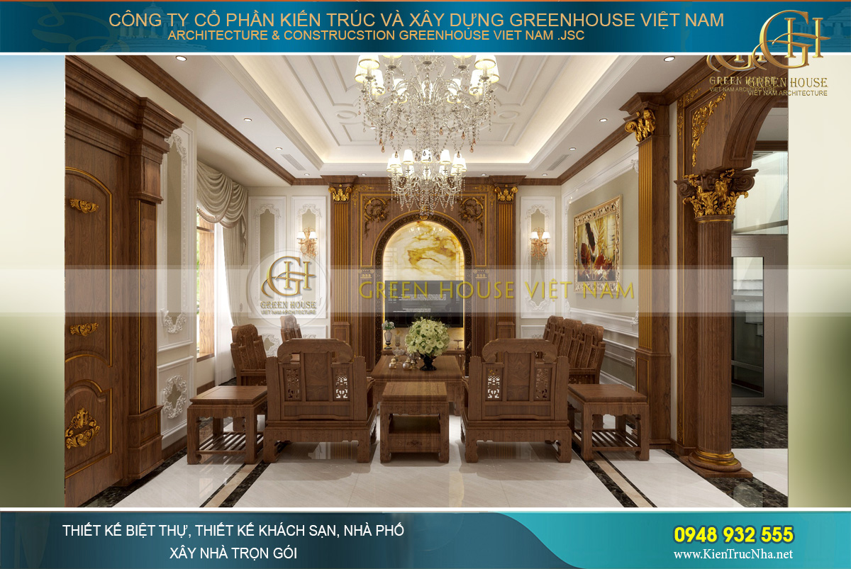thiết kế nội thất tân cổ điển cho nhà phố tại Hà Nội