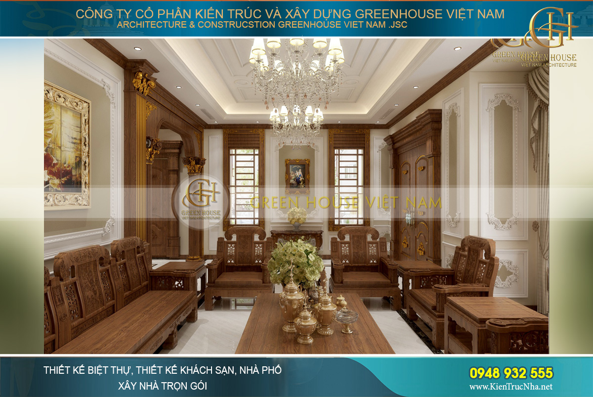 thiết kế nội thất tân cổ điển cho nhà phố tại Hà Nội