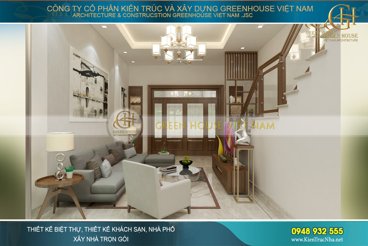 thiết kế nội thất nhà phố hiện đại 3 tầng tại hà nội