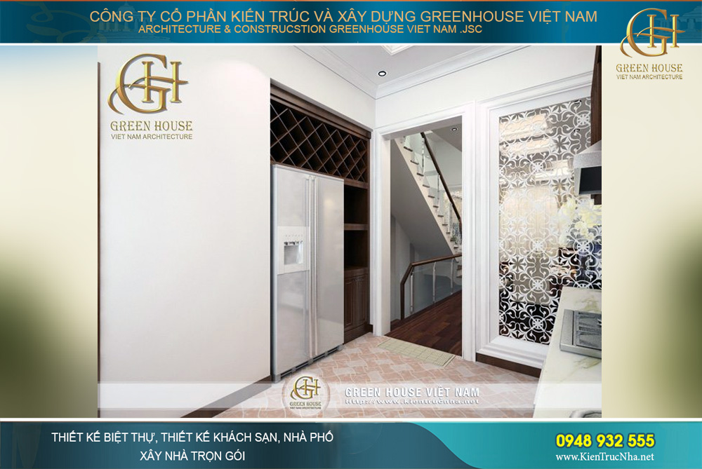thiết kế nội thất nhà phố tân cổ điển 4 tầng tại hà nội