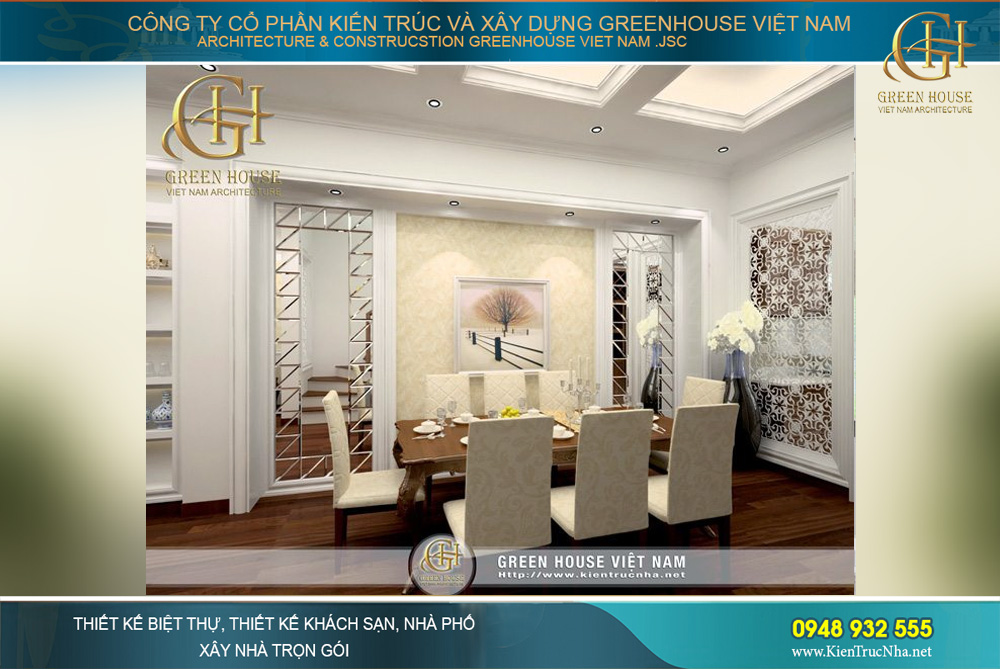 thiết kế nội thất nhà phố tân cổ điển 4 tầng tại hà nội