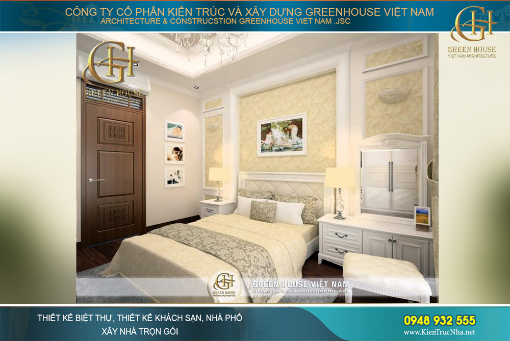 thiết kế nội thất nhà phố tân cổ điển 4 tầng tại hà nội