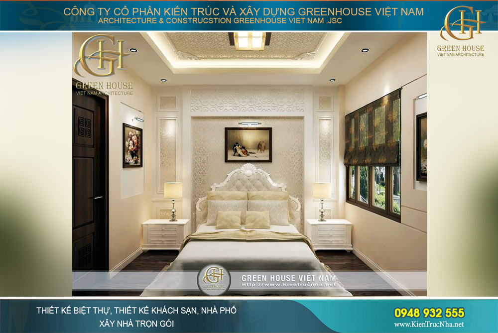 thiết kế nội thất nhà phố tân cổ điển 4 tầng tại hà nội