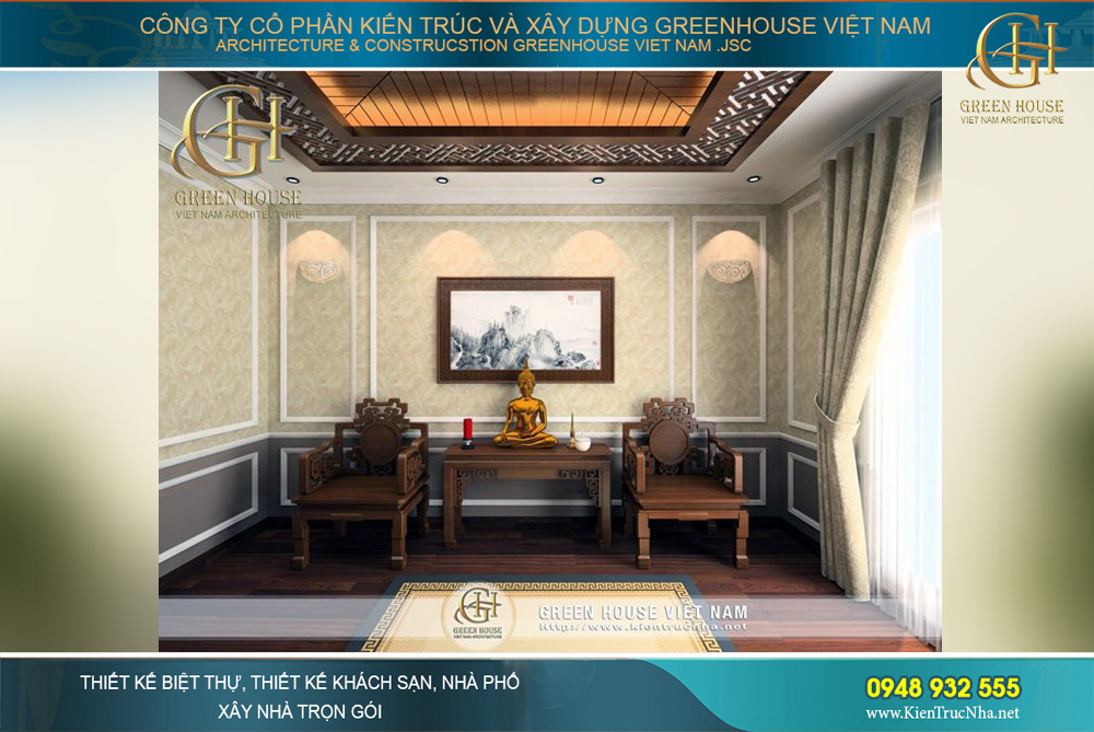 thiết kế nội thất nhà phố tân cổ điển 4 tầng tại hà nội