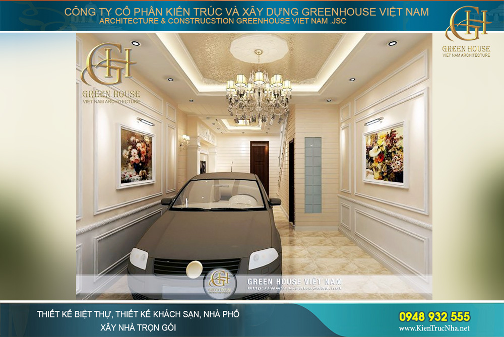thiết kế nội thất nhà phố tân cổ điển 4 tầng tại hà nội