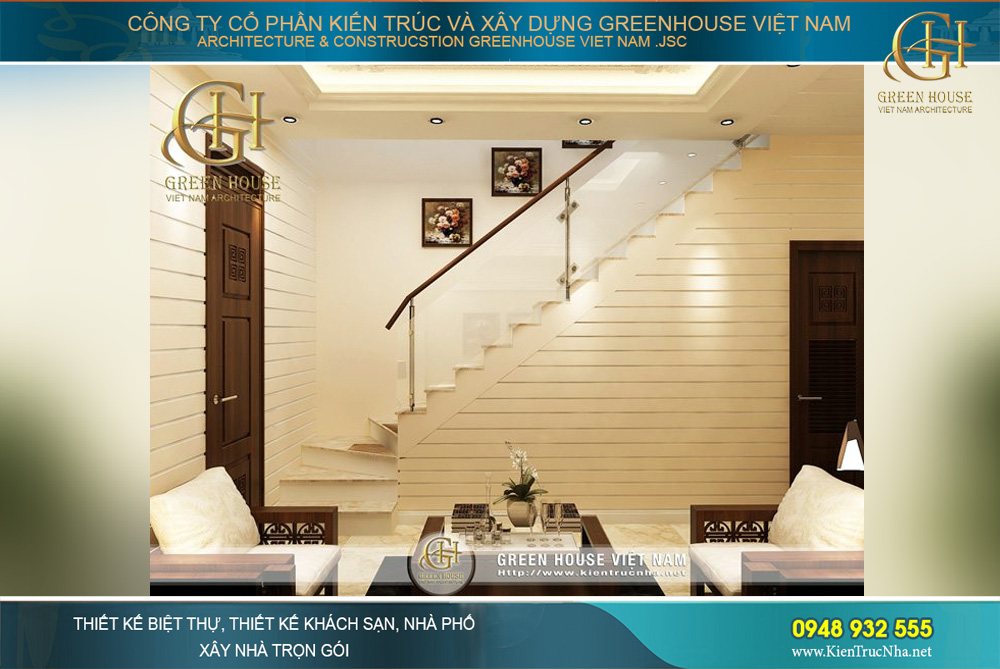 thiết kế nội thất nhà phố tân cổ điển 4 tầng tại hà nội