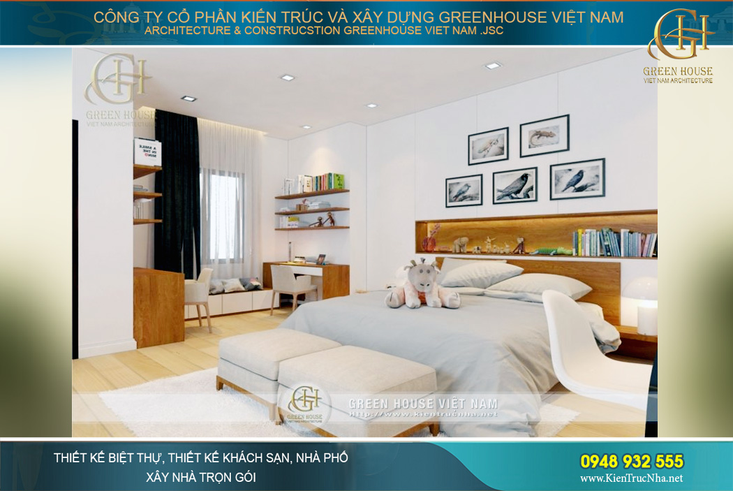 thiết kế nội thất biệt thự cổ điển 4 tầng tại Hà Nội
