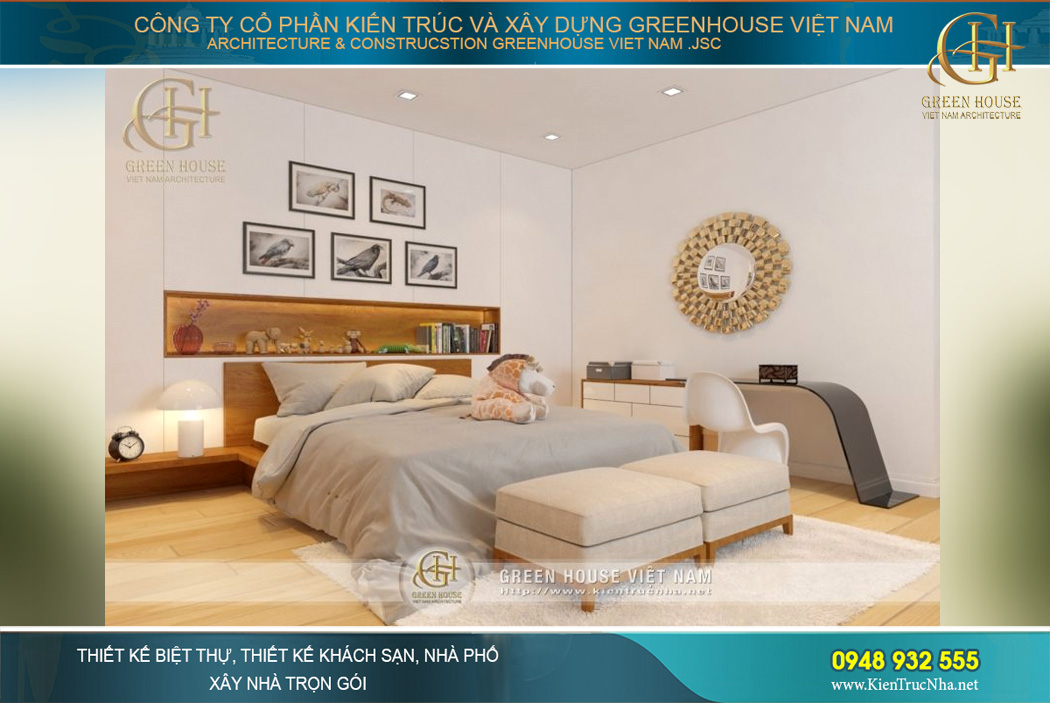 thiết kế nội thất biệt thự cổ điển 4 tầng tại Hà Nội