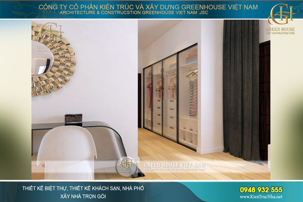 thiết kế nội thất biệt thự cổ điển 4 tầng tại Hà Nội