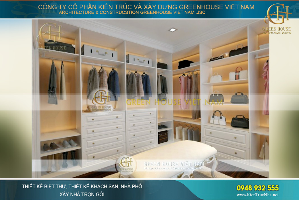 thiết kế nội thất biệt thự cổ điển 4 tầng tại Hà Nội
