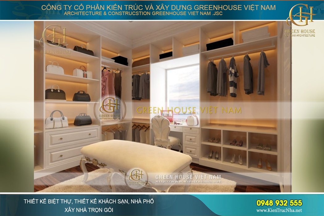 thiết kế nội thất biệt thự cổ điển 4 tầng tại Hà Nội