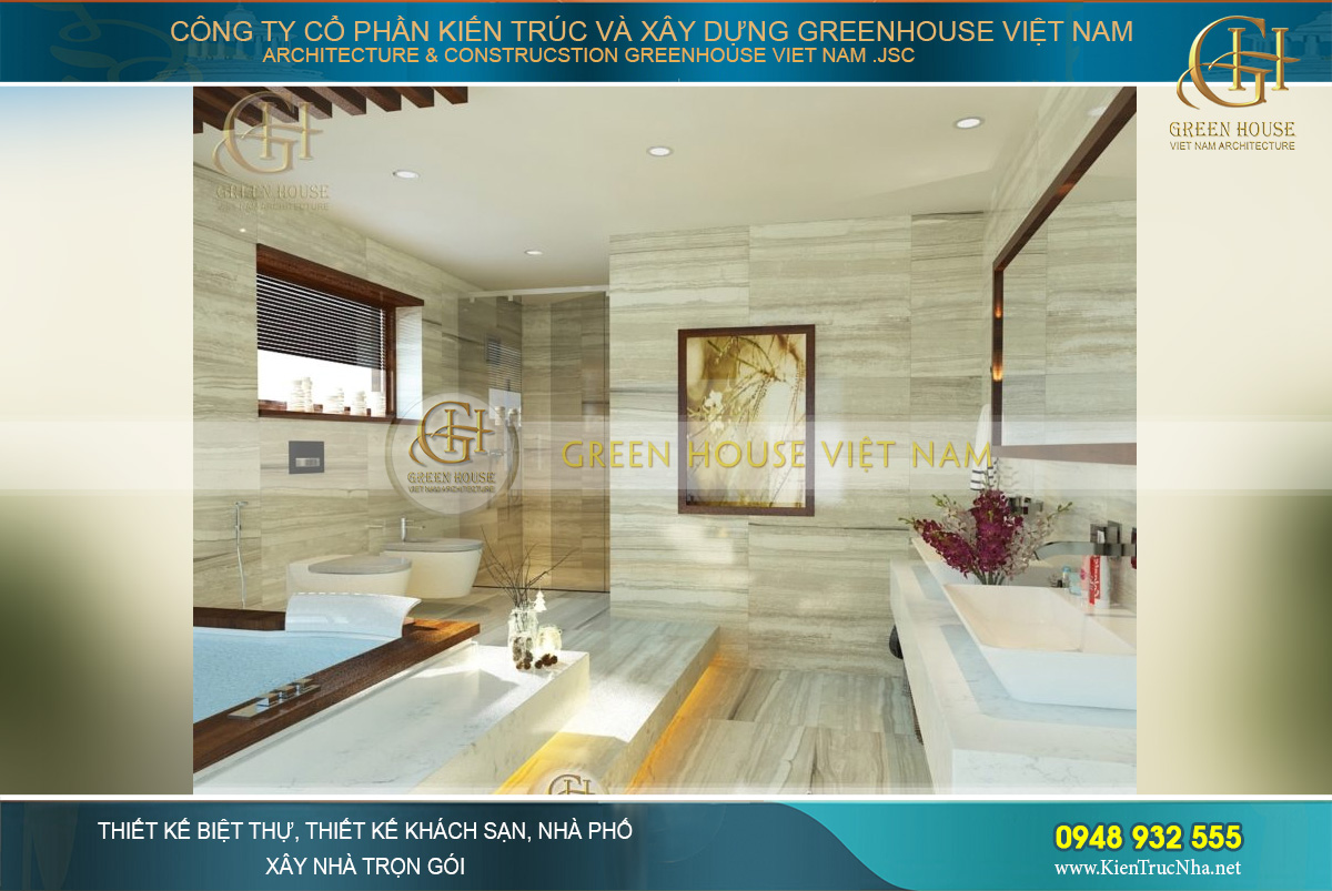 thiết kế nội thất biệt thự cổ điển 4 tầng tại Hà Nội