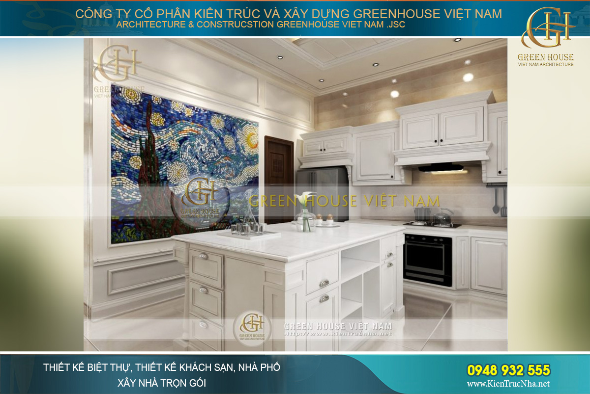 thiết kế nội thất biệt thự cổ điển 4 tầng tại Hà Nội