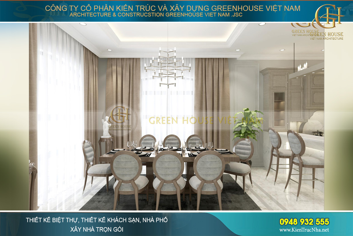 thiết kế nội thất biệt thự tân cổ điển hải phòng