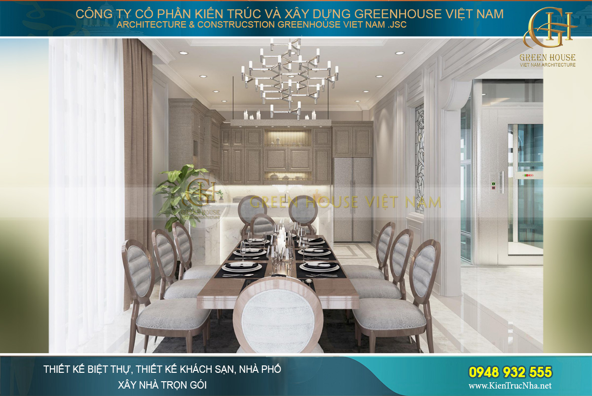 thiết kế nội thất biệt thự tân cổ điển hải phòng