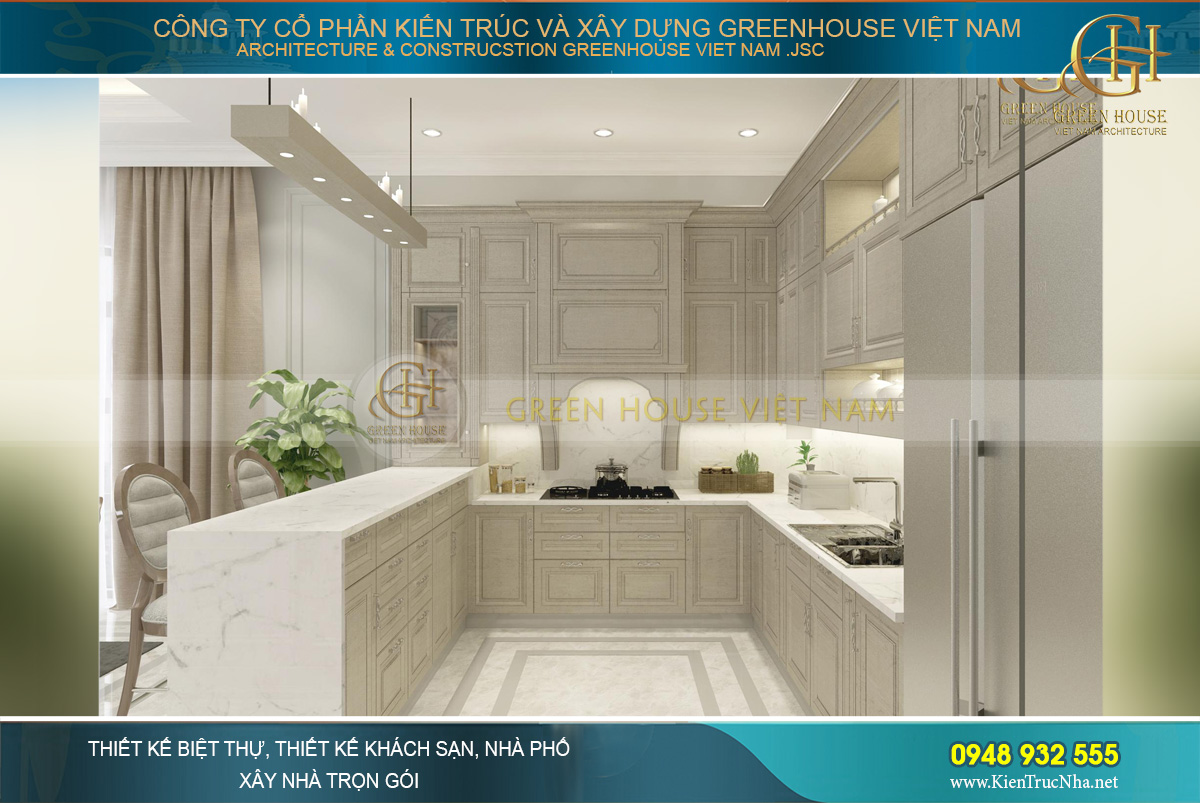 thiết kế nội thất biệt thự tân cổ điển hải phòng