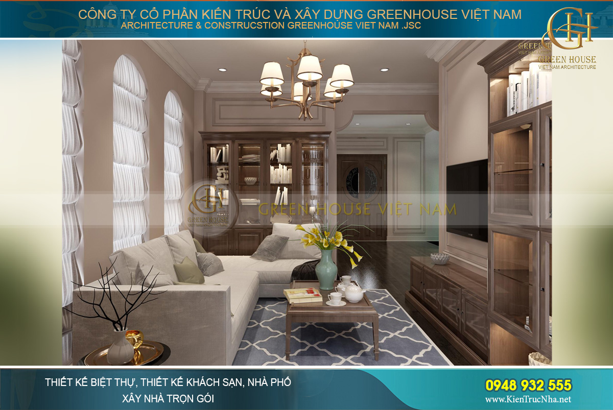 thiết kế nội thất biệt thự tân cổ điển hải phòng