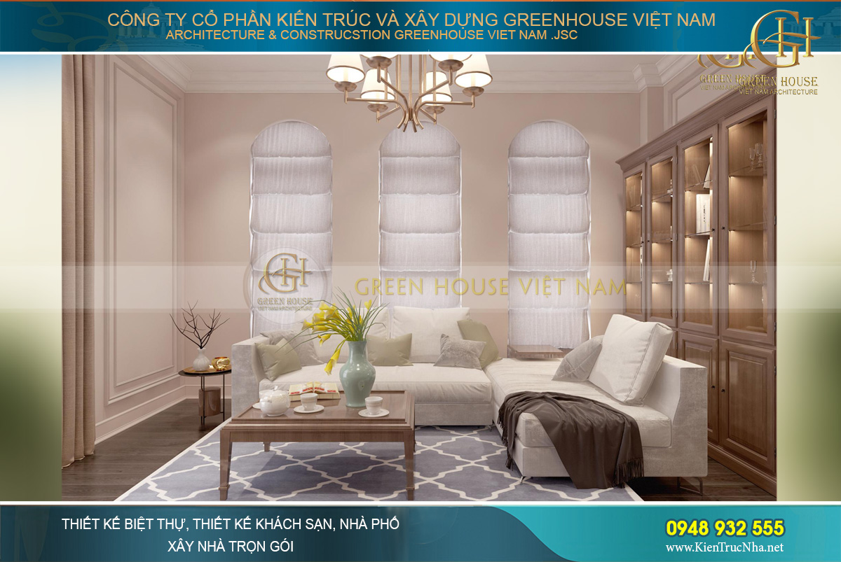 thiết kế nội thất biệt thự tân cổ điển hải phòng