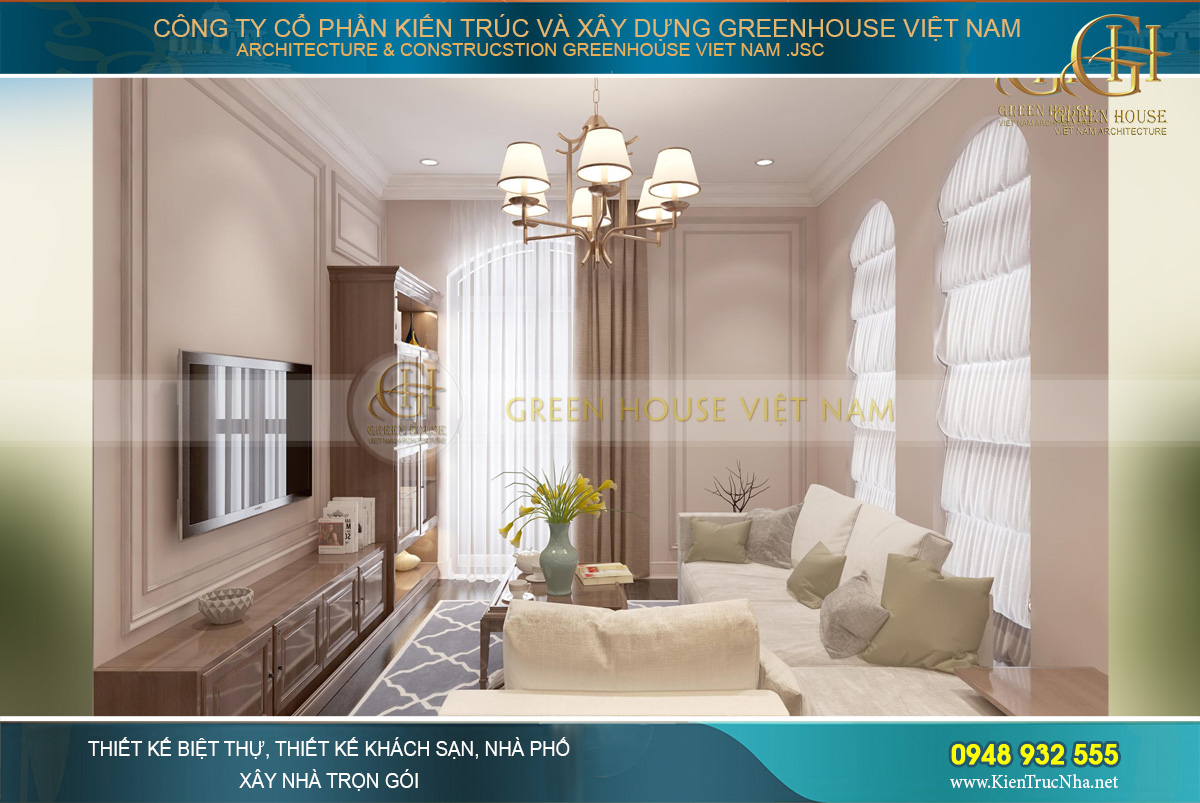 thiết kế nội thất biệt thự tân cổ điển hải phòng
