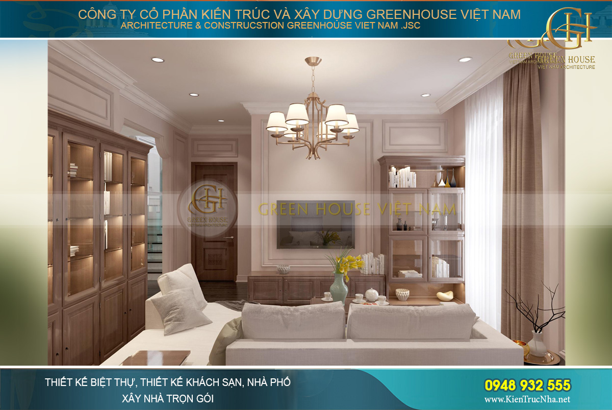 thiết kế nội thất biệt thự tân cổ điển hải phòng