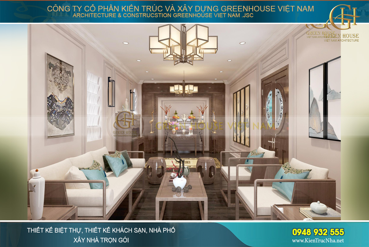 thiết kế nội thất biệt thự tân cổ điển hải phòng